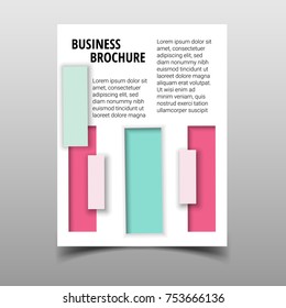 Abstract vector modern geometric style brochure. Business flyer memphis design layout template