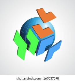 Abstract vector modern globe  design template. Creative design icon.