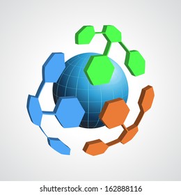 Abstract vector modern globe  logo design template. Creative design icon.