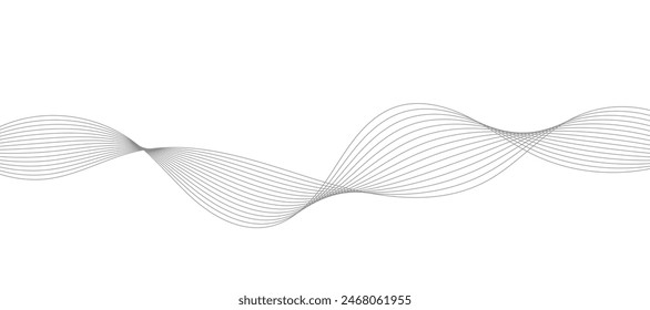 Abstract vector modern gradient white background with grey wavy lines.
