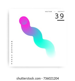 Abstract vector modern shape. Bold colorful design element with gradient blend, liquid bubble