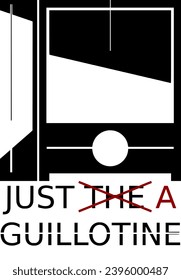 Resumen Vector Moderno Diseño Mínimo Sencillo Logo Guillotine (Negro) (Sólo Una Guillotina) 
