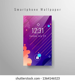Abstract vector modern smartphone wallpaper design