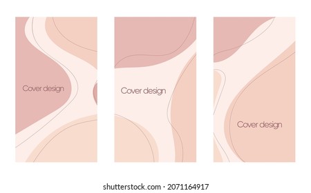 Abstract vector modern stories background set. Geometric illustration background. Hand drawn pastel colored set. Abstract pastel patterns for social media story, poster.