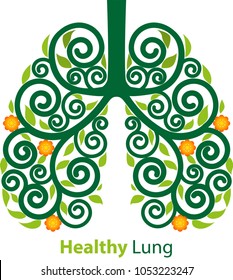Abstract vector, modification of the lungs into decorative, or floral styles.
