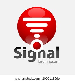 Abstract vector, modified signal symbol or moving up forward as a company logo.