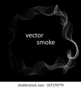 Abstract vector monochrome background with cigarette smoke