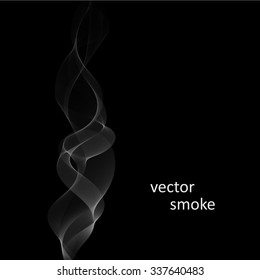 Abstract vector monochrome background with cigarette smoke