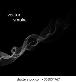 Abstract vector monochrome background with cigarette smoke