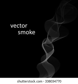 Abstract vector monochrome background with cigarette smoke