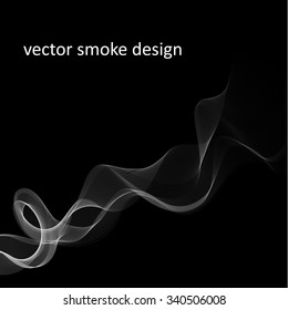 Abstract vector monochrome background with cigarette smoke