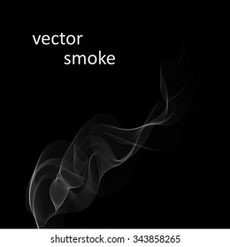 Abstract vector monochrome background with cigarette smoke