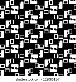 Abstract vector monochrome background. Halftone illustration pattern