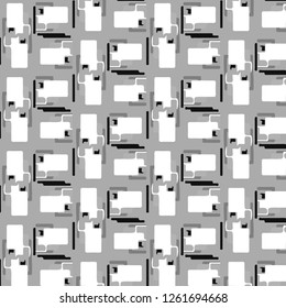 Abstract vector monochrome background. Halftone illustration pattern