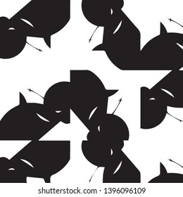 Abstract vector monochrome background. Halftone illustration pattern