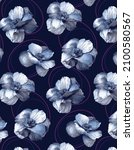 abstract vector monochrome big flowers with circles contour all over design illustration digital image for textiles