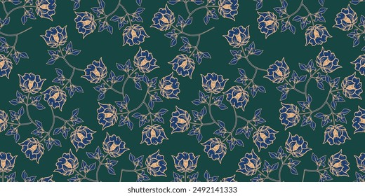 abstract, vector, monochrome, big flowers, all over textiles design, illustration digital image can be used for wrapping paper