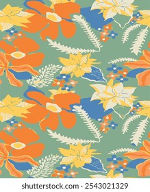 abstract, vector, monochrome, big flowers, all over textiles design, illustration digital image can be used for wrapping paper