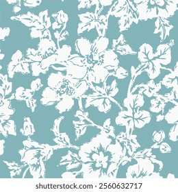 abstract, vector, monochrome, big flowers, all over textiles design, illustration digital image can be used for wrapping paper