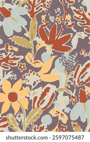 abstract, vector, monochrome, big flowers, all over textiles design, illustration digital image can be used for wrapping paper