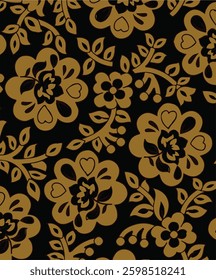 abstract, vector, monochrome, big flowers, all over textiles design, illustration digital image can be used for wrapping paper