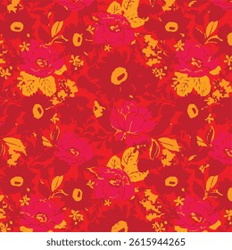 abstract, vector, monochrome, big flowers, all over print, illustration, wrapping paper