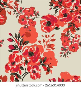 abstract, vector, monochrome, big flowers, all over textiles design, illustration digital image can be used for wrapping paper
