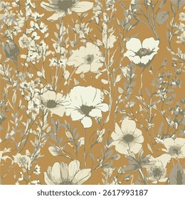 abstrakt, Vektor, monochrom, große Blumen, alle über Textilien-Design, Illustration digitales Bild kann zum Verpacken von Papier verwendet werden