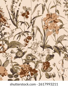 abstract, vector, monochrome, big flowers, all over textiles design, illustration digital image can be used for wrapping paper