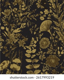 abstrato, vetor, monocromático, grandes flores, todo o design de têxteis, imagem digital ilustração pode ser usado para papel de embrulho