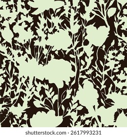 abstract, vector, monochrome, big flowers, all over textiles design, illustration digital image can be used for wrapping paper