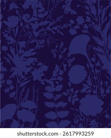 abstract, vector, monochrome, big flowers, all over textiles design, illustration digital image can be used for wrapping paper