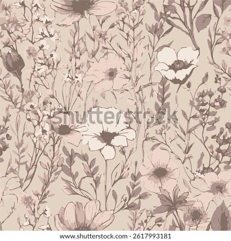 abstract, vector, monochrome, big flowers, all over textiles design, illustration digital image can be used for wrapping paper