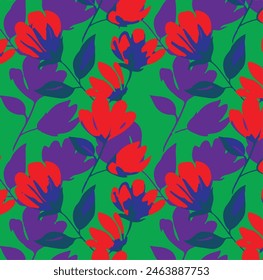 abstract vector monochrome color big flowers all over textiles design illustration digital image can be used for wrapping paper