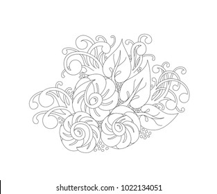 Abstract vector Monochrome Floral Background