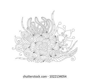 Abstract vector Monochrome Floral Background