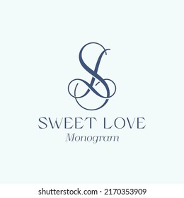 Abstraktes Vektor Monogramm Zeichen, Symbol Logo Vorlage. S und L schreibt elegantes, zartes Emblem mit moderner Typografie. isoliert