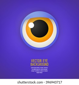 Abstract vector monster eye. Vector background. Vector eyeball. Single eye. 