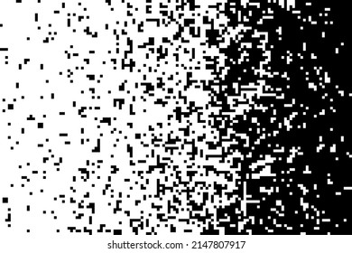 Abstract vector mosaic with failing pixels. Texture background wiht halftone gradient. Pattern design mosaic.
