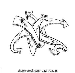 abstract vector motion arrows composition