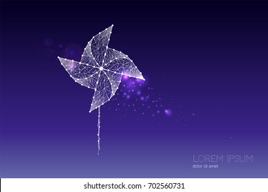 Abstract vector motion of windmill. 
line dot graphic design. suitable use for background, poster, banner, postcard, book cover and brochure.  - line stroke weight editable
