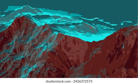 abstract vector mountain mars wallpaper illustration 