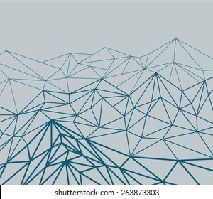 Abstract vector mountain with outline