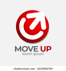 abstract vector, move up symbol for express courier service logo.