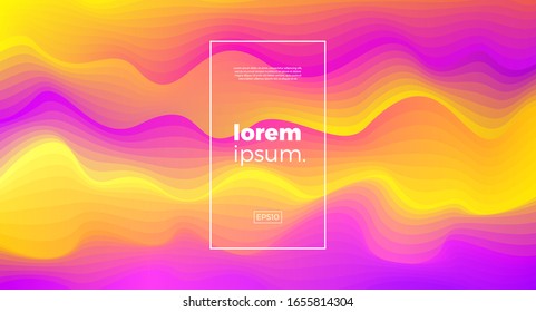 Abstract vector multicolored background. Fluid shape waves and frame for text or message.