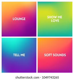 Abstract vector multicolored blurred background set. 4 colors set.