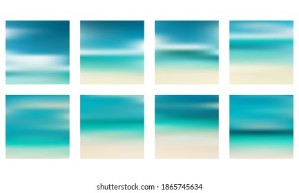 Abstract vector multicolored blurred background set