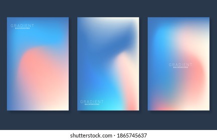Abstract vector multicolored blurred background set