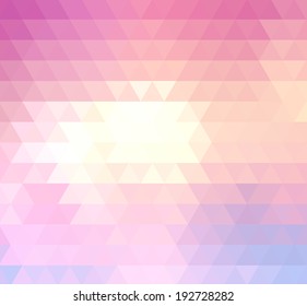 Abstract vector multicolored trendy triangular pattern. Modern polygonal background. Colorful mosaic.
