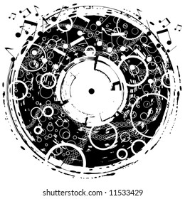 Abstract vector music design with all elements as separate editable objects